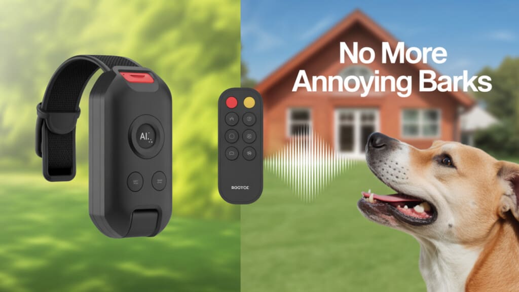 AI-powered GPS bark collar with remote