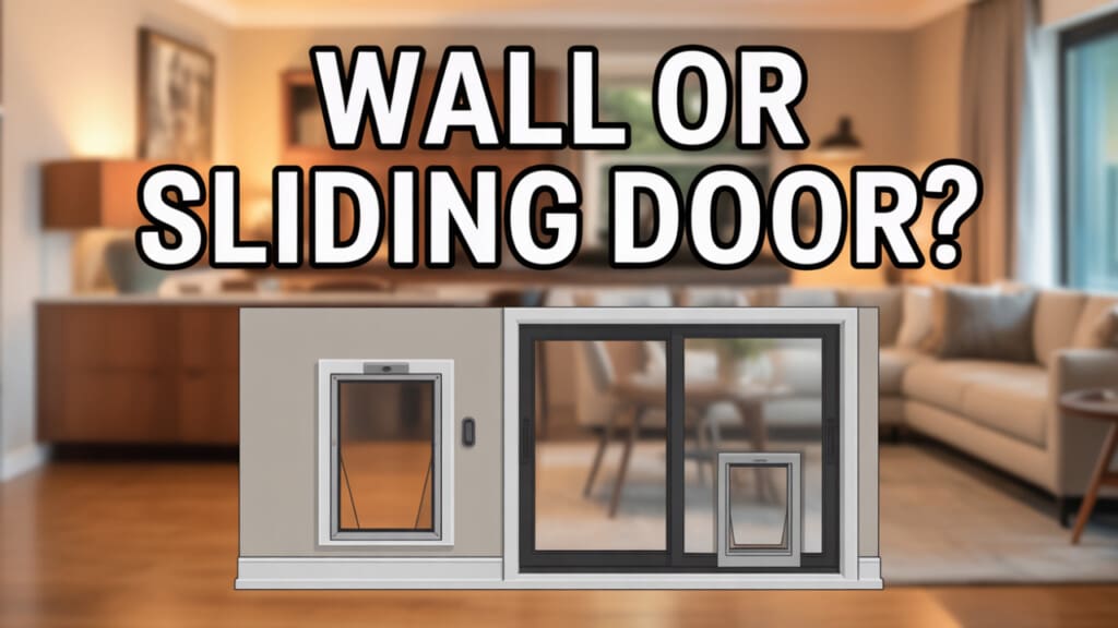 Wall-mounted vs sliding glass pet door installation diagram