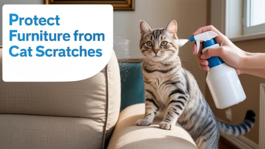Cat scratching sofa instinct diagram - Territory marking, claw health, stress relief solutions with anti-scratch spray