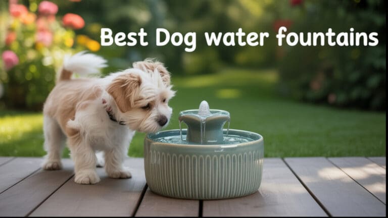 Dog drinking water from best dot water fountains